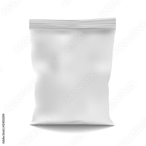 White Blank Foil Food Snack Sachet Bag