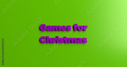 Games for Christmas - 3D rendered colorful headline illustration.  Can be used for an online banner ad or a print postcard.