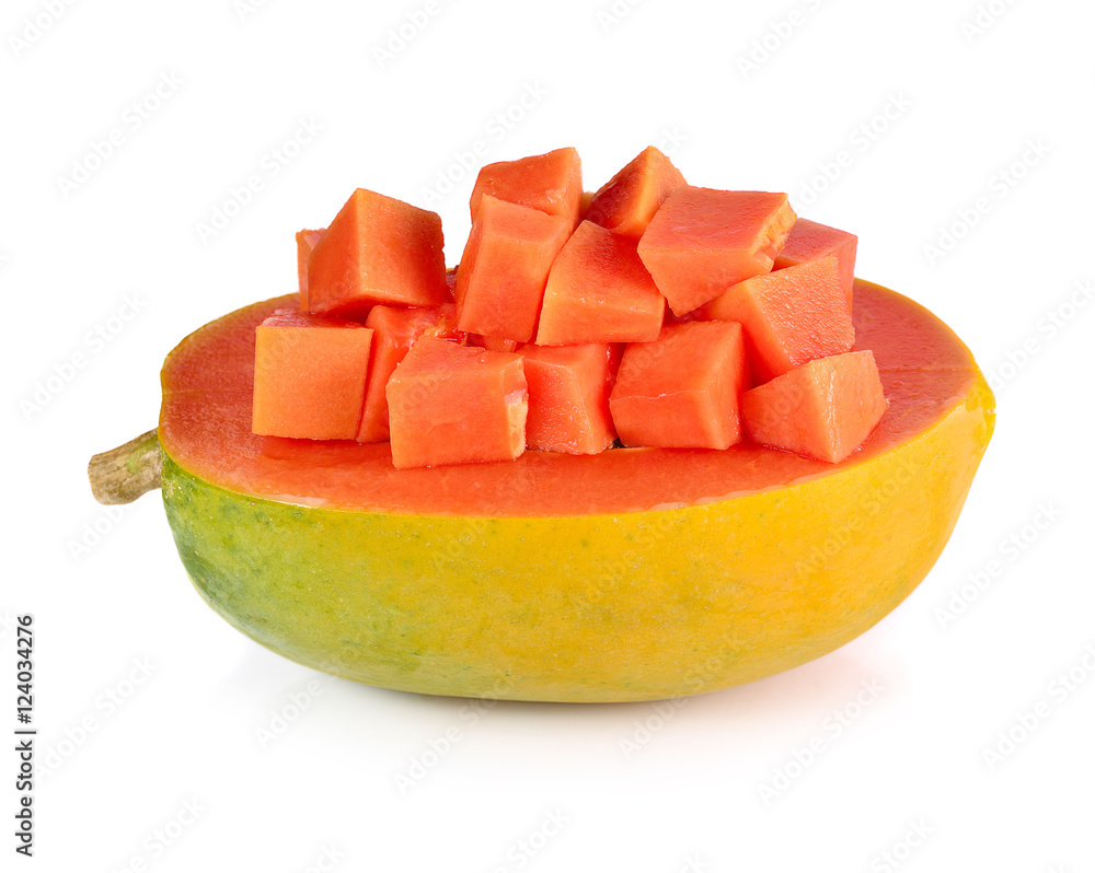 slice papaya isolated on a white background slice papaya isolated on a white background