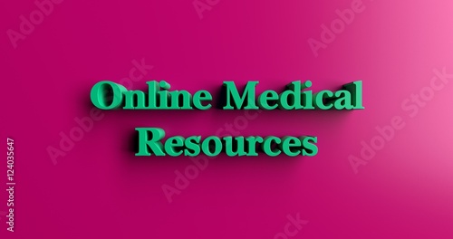 Online Medical Resources - 3D rendered colorful headline illustration. Can be used for an online banner ad or a print postcard.