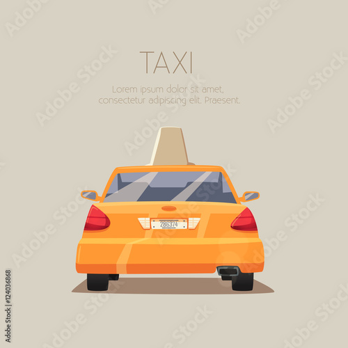 Taxi car. Vector cartoon illustration