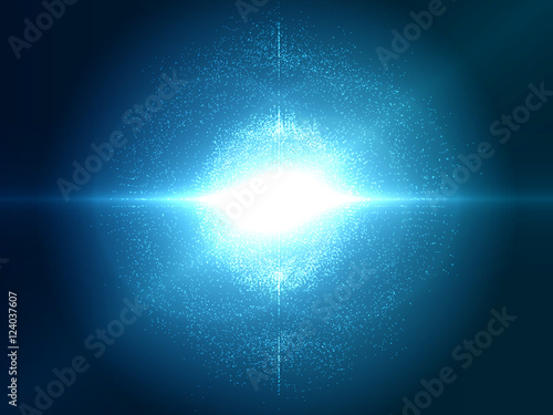 Abstract Explosion Vector Background with Particles | Technology Futuristic Design