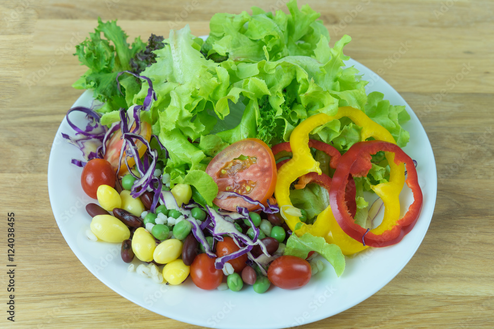 Fresh mixed vegetables salad. Selective focus

