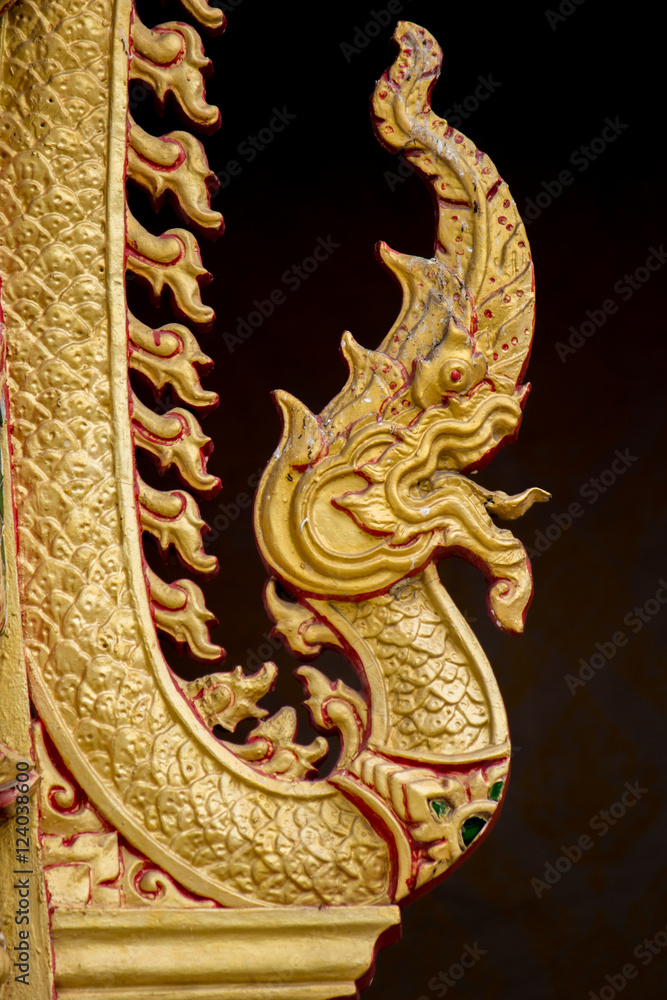 Fototapeta premium King of Nagas in front of the temple in Thailand