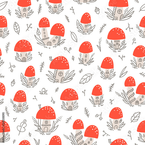 Mushroom houses pattern