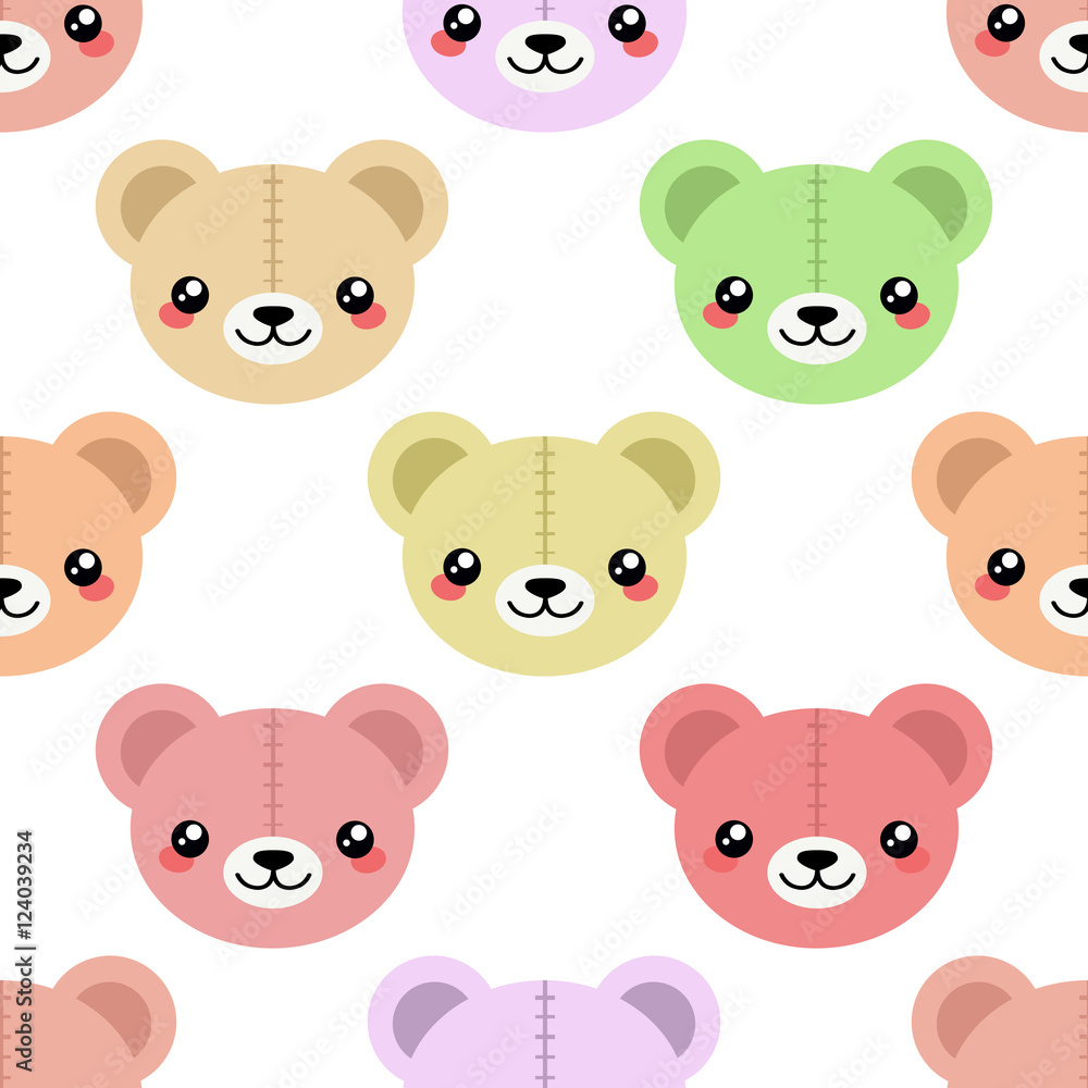 Bear toy face pattern
