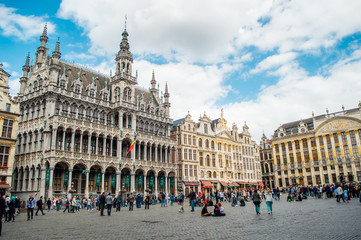 Handdoek met foto Brussel Grote Markt in het centrum van Brussel  © andrii_lutsyk