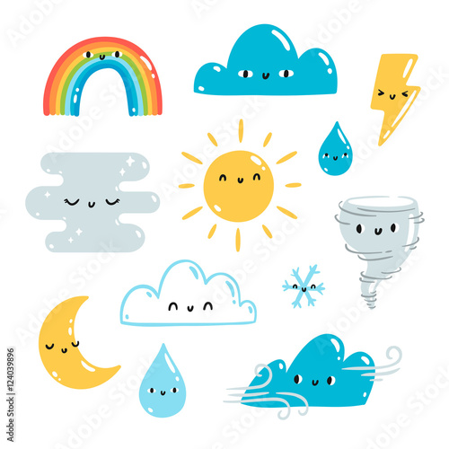 Weather illustrations set