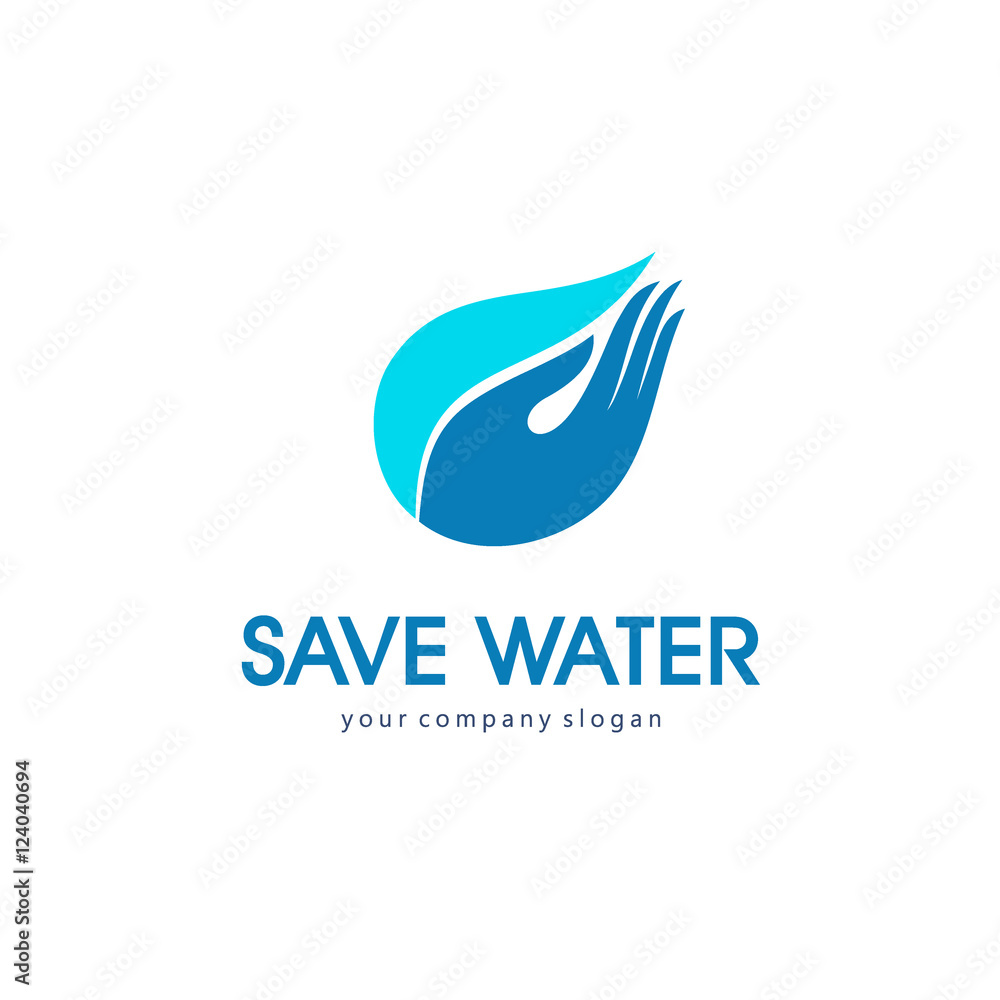 Logo vector concept save water Logo vector concept save water