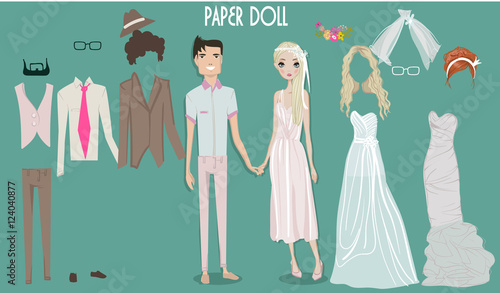 cartoon girl doll with clothes for changes