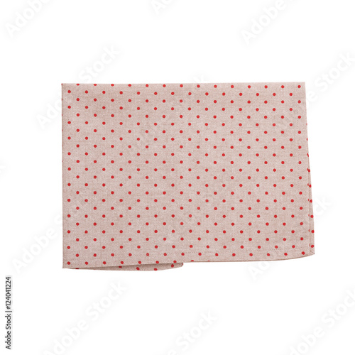 Napkin. Stack of colorful dish towels isolated on white