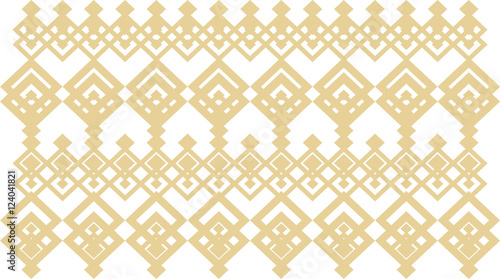 Elegant decorative border made up of square golden and white 13