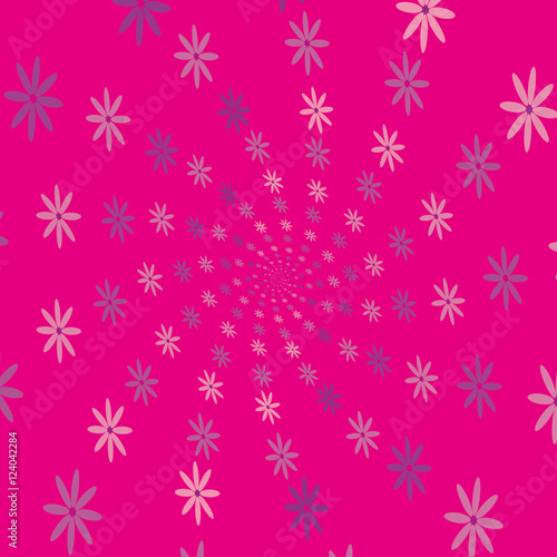 Pink purple flowers seamless pattern.