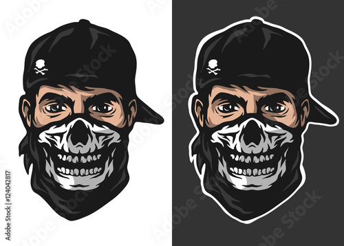 The guy in the bandana with a skull pattern.