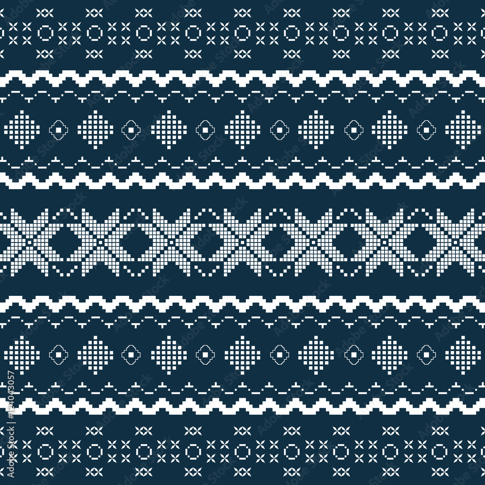 Nordic knitted seamless pattern.