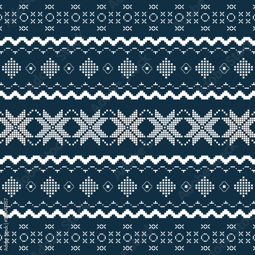 Nordic knitted seamless pattern.