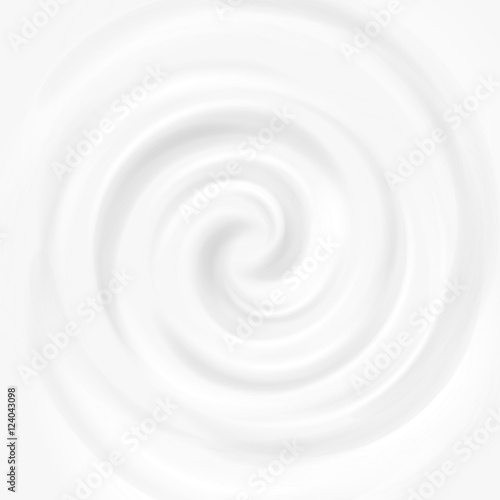 White milk, yogurt, cosmetics product swirl cream vector illustration