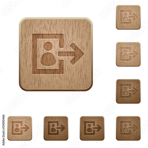 User logout wooden buttons