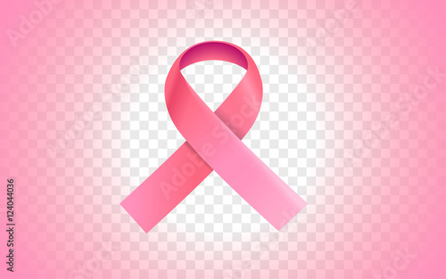 Pink ribbon. Breast cancer awareness symbol vector illustration