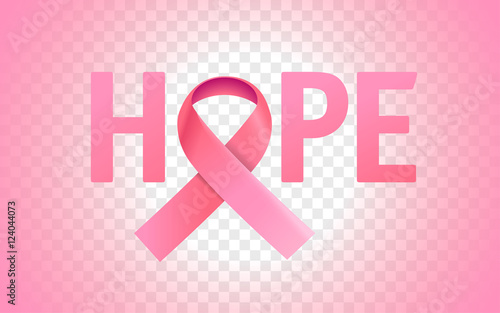 Pink ribbon. Breast cancer awareness symbol vector illustration