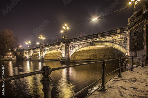 Hamburg Binnenalster Lombard Bridge at night