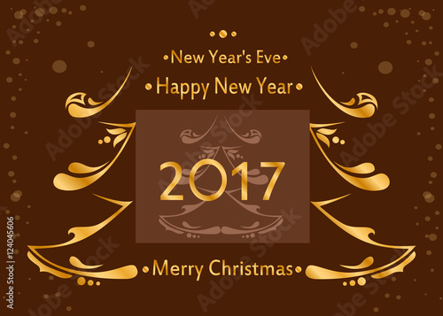 happy new year gold 2017
