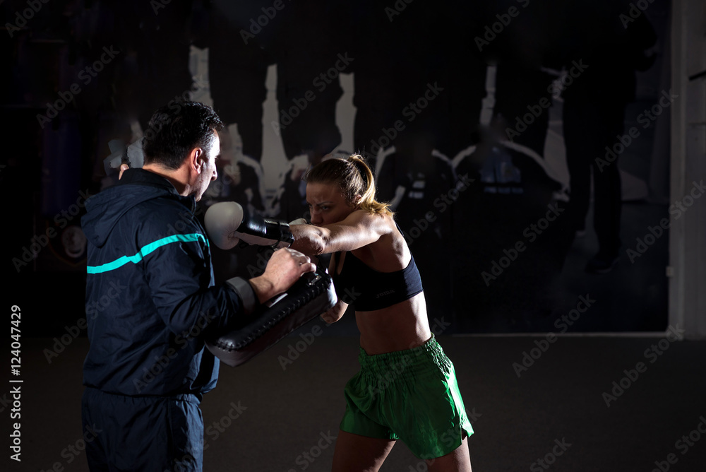Kickboxing female training