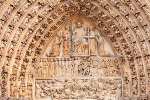 Details of Notre Dame cathedral in Paris, France