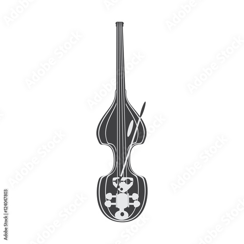 Black and white electric contrabass
