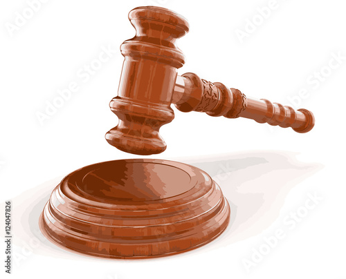 3d wooden mallet. Image with clipping path