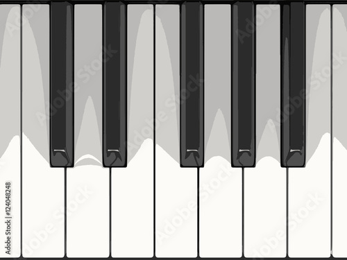 Digital piano keyboard. Image with clipping path