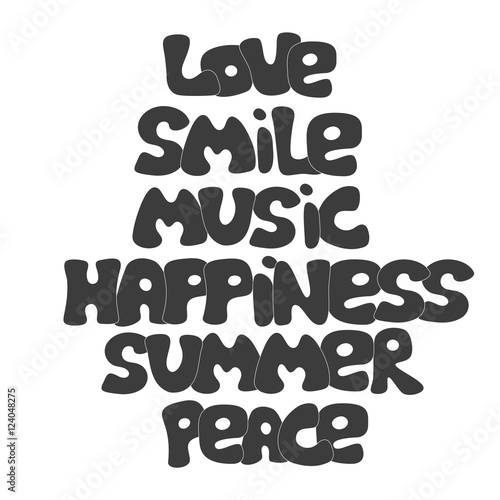 hand-drawn font in hippie style
