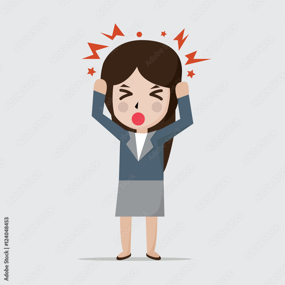Women get headache vector illustration Women get headache vector illustration