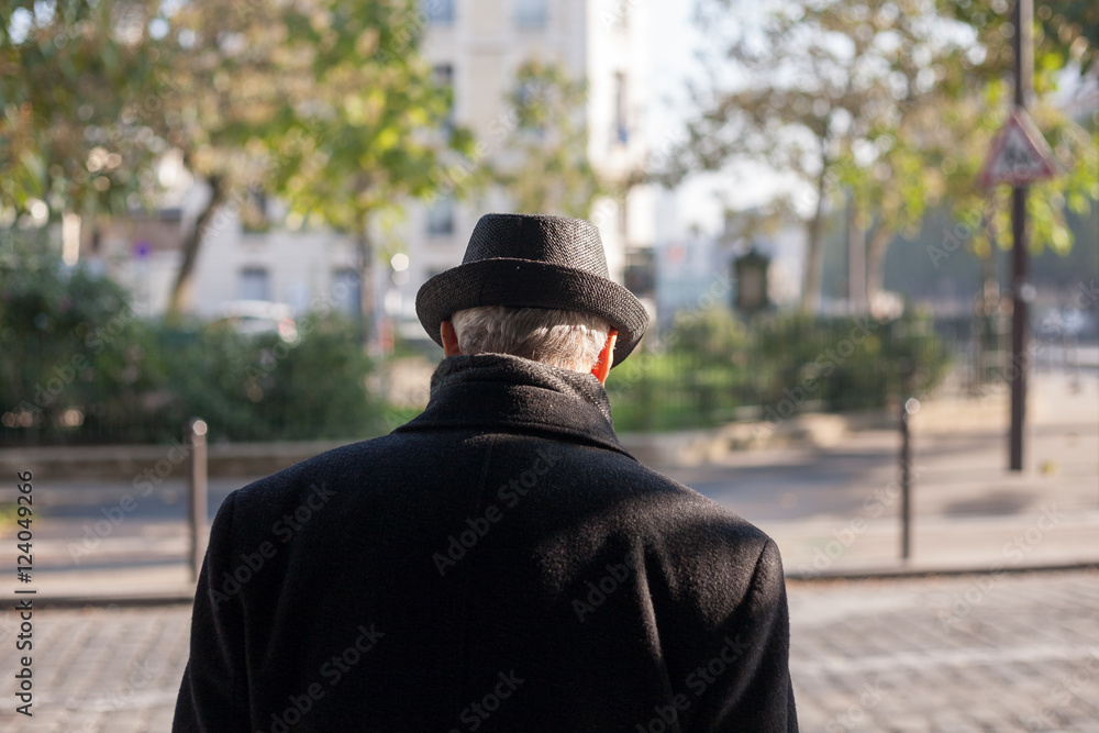 senior walking down the street senior walking down the street