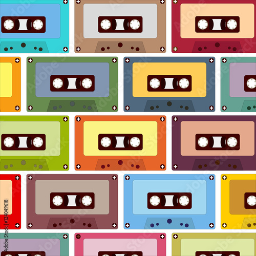 background from old vintage cassettes