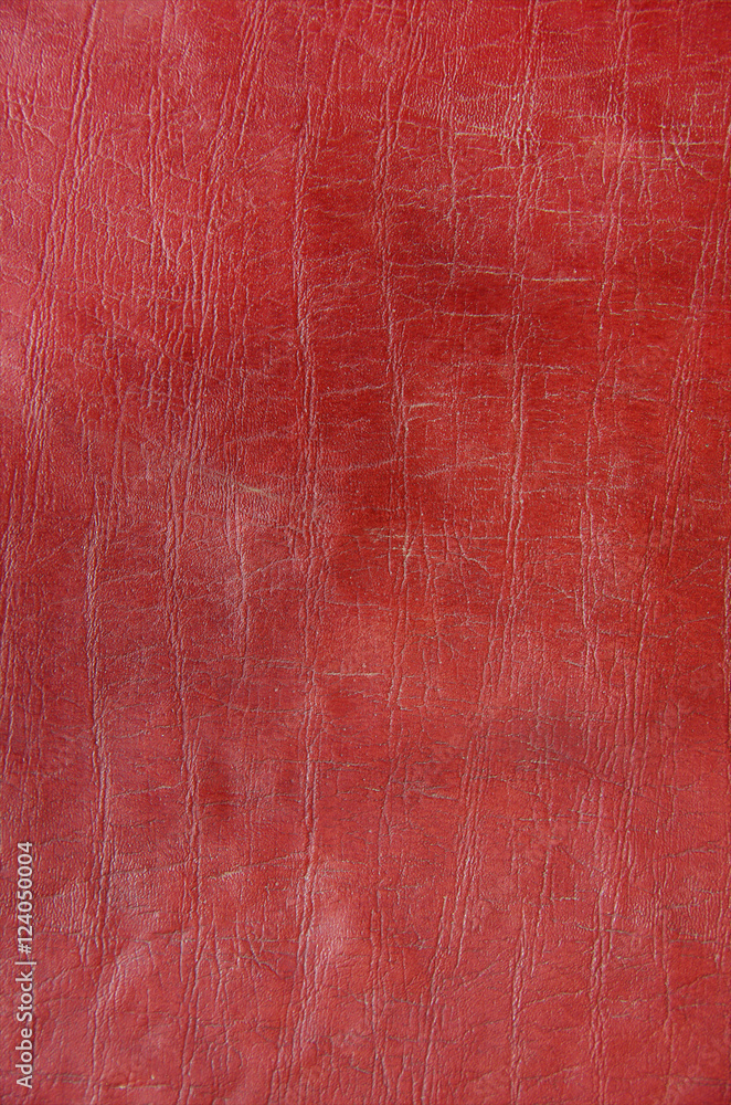 Fototapeta premium Red paint leather background or texture