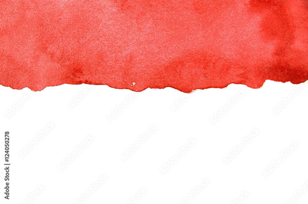 abstract red watercolor on white background - obrazy, fototapety, plakaty 