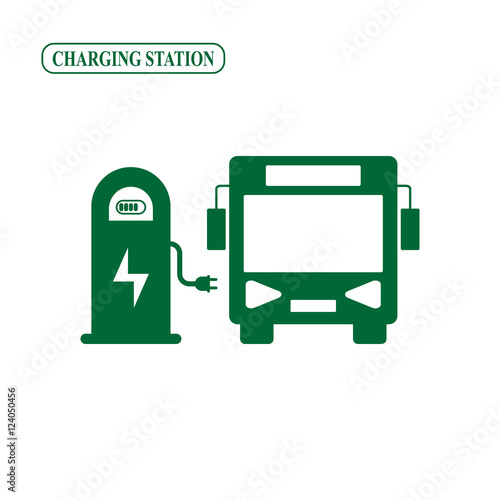 Electric bus charging station