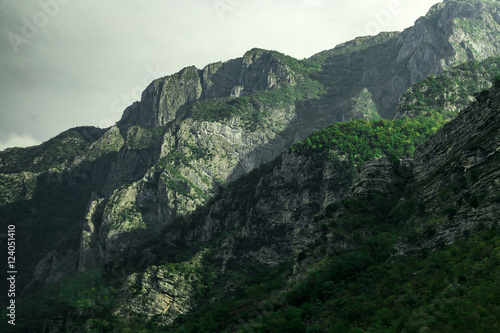 High mountains and clouds, beautiful nature landscape