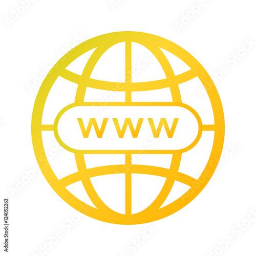 Website golden yellow icon isolated on a white background, vector illustration stylish