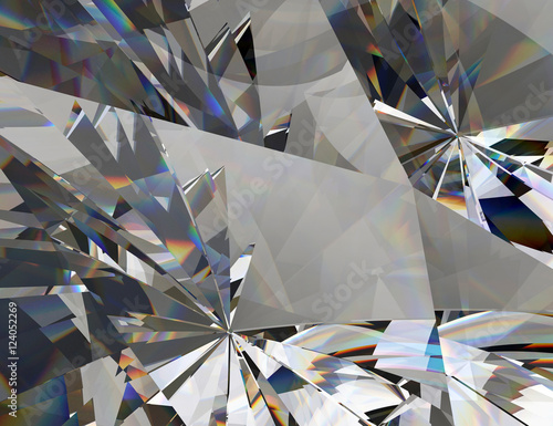 Fotografie Realistic diamond with caustic close up texture, 3D illustration