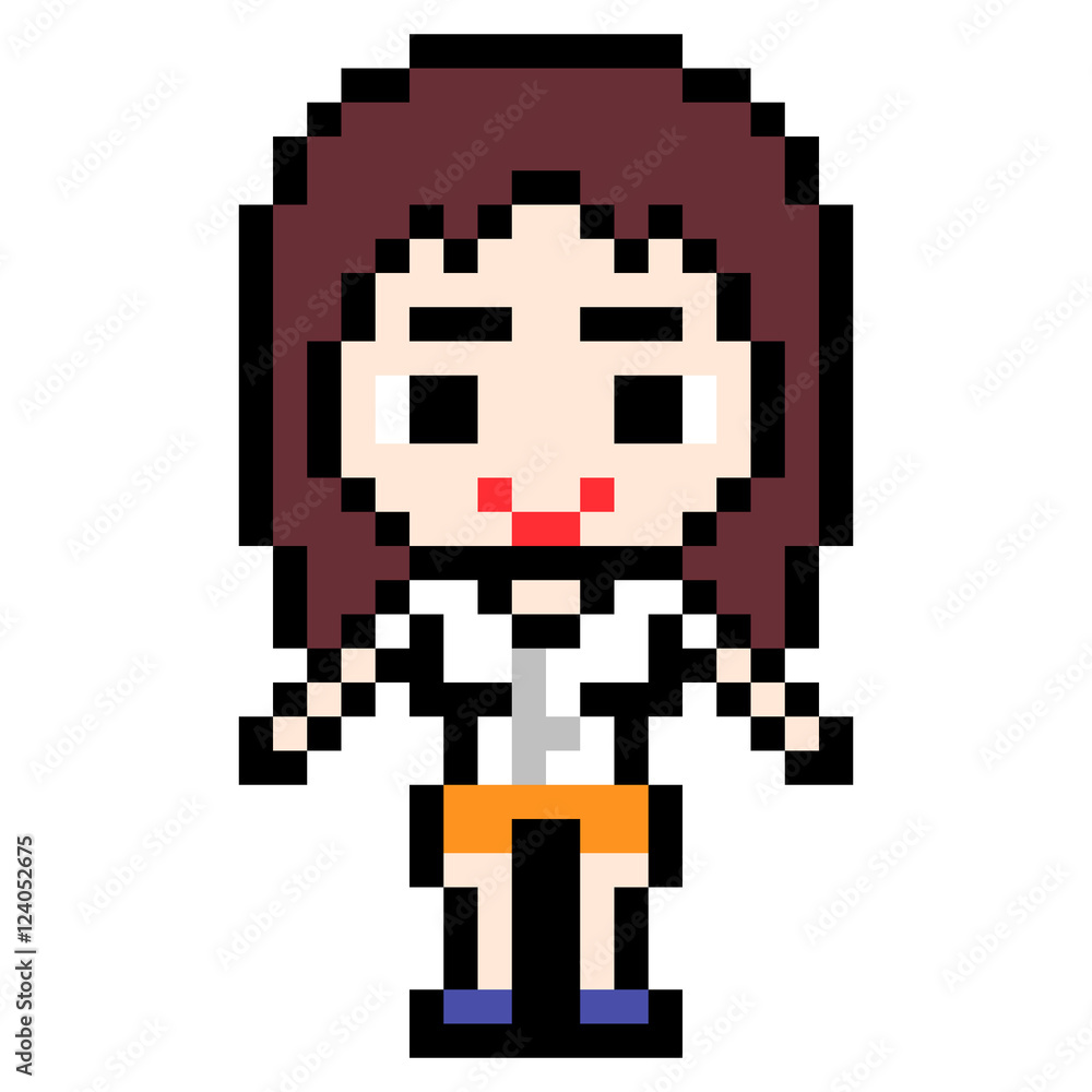 illustration design pixel art woman waer illustration design pixel art woman waer