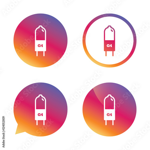 Light bulb icon. Lamp G4 socket symbol.
