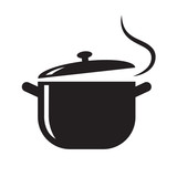 black pot icon, vector