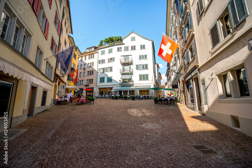 Street view in the old town of Zurich city in Switzerland © rh2010