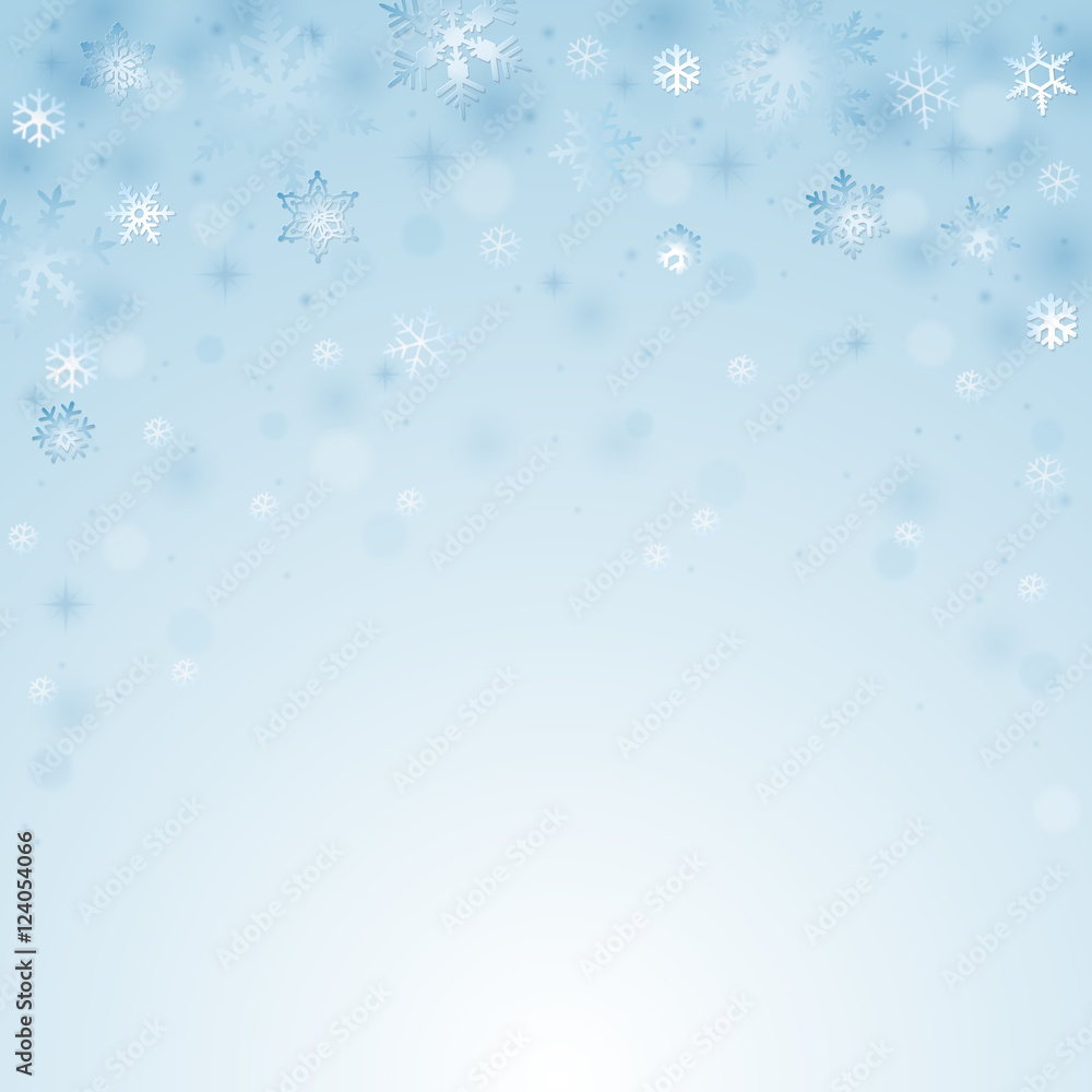 Blue winter christmas background with snowflakes Blue winter christmas background with snowflakes
