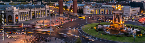 Spanish Square aerial view in Barcelona