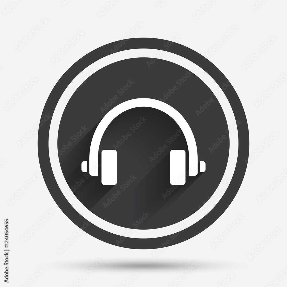 Headphones sign icon. Earphones button. Headphones sign icon. Earphones button.