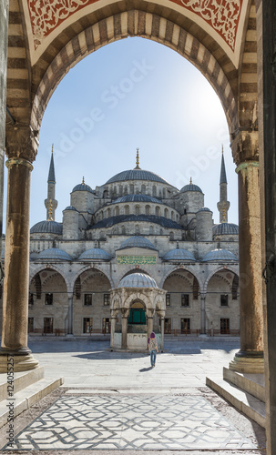 The Main Entrance of the Blue Mosque in Istanbul, Turkey
