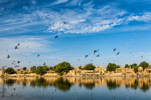 Indian landmark Gadi Sagar in Rajasthan photo